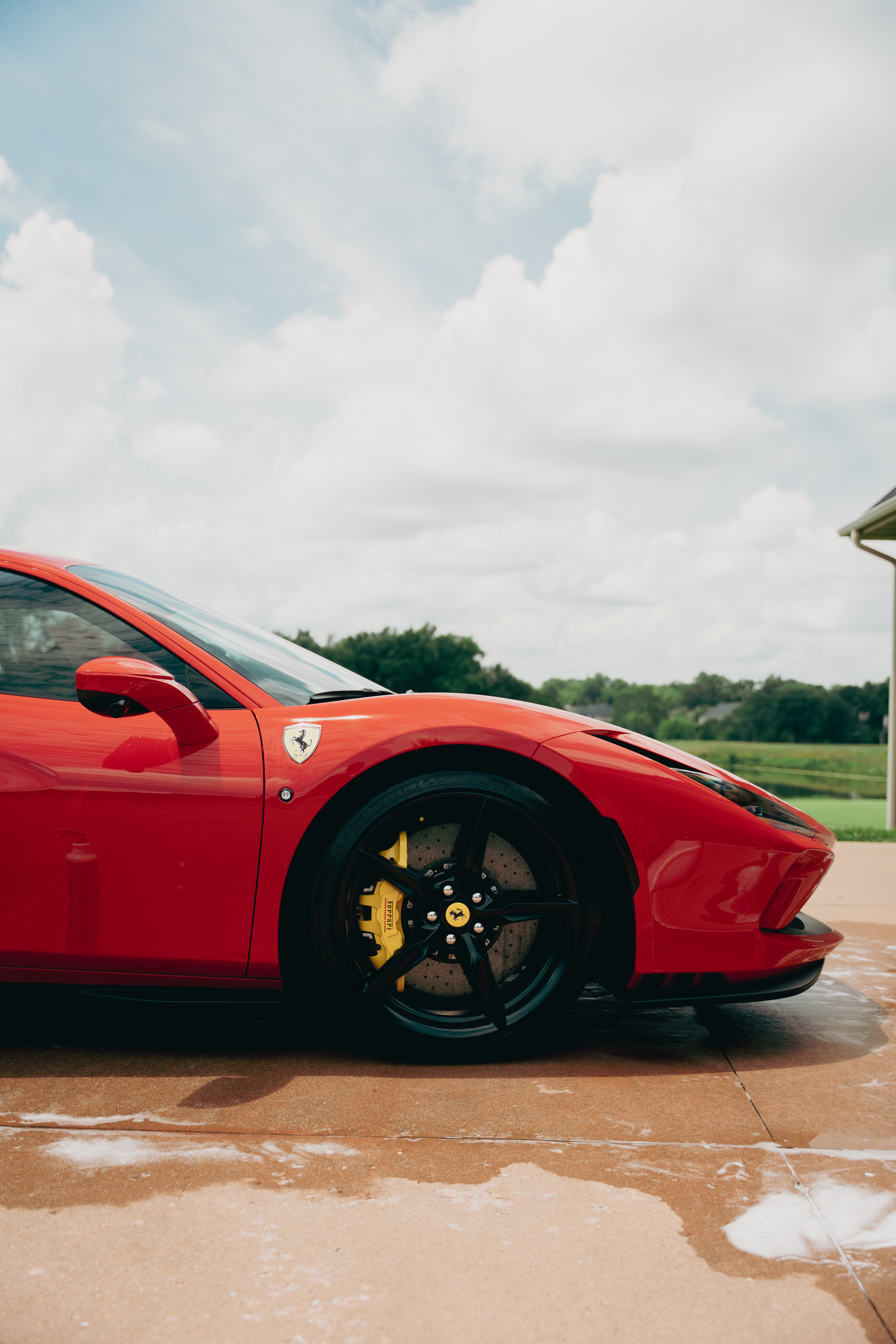 Ferrari F8 Tributo side profile by M&W Mobile Detail Columbia MO